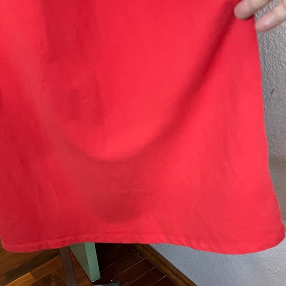 #19 D & Co. Dress- Vibrant Red Knit with Gold Buttoned Sleeve Sz 1X - Picture 3 of 11